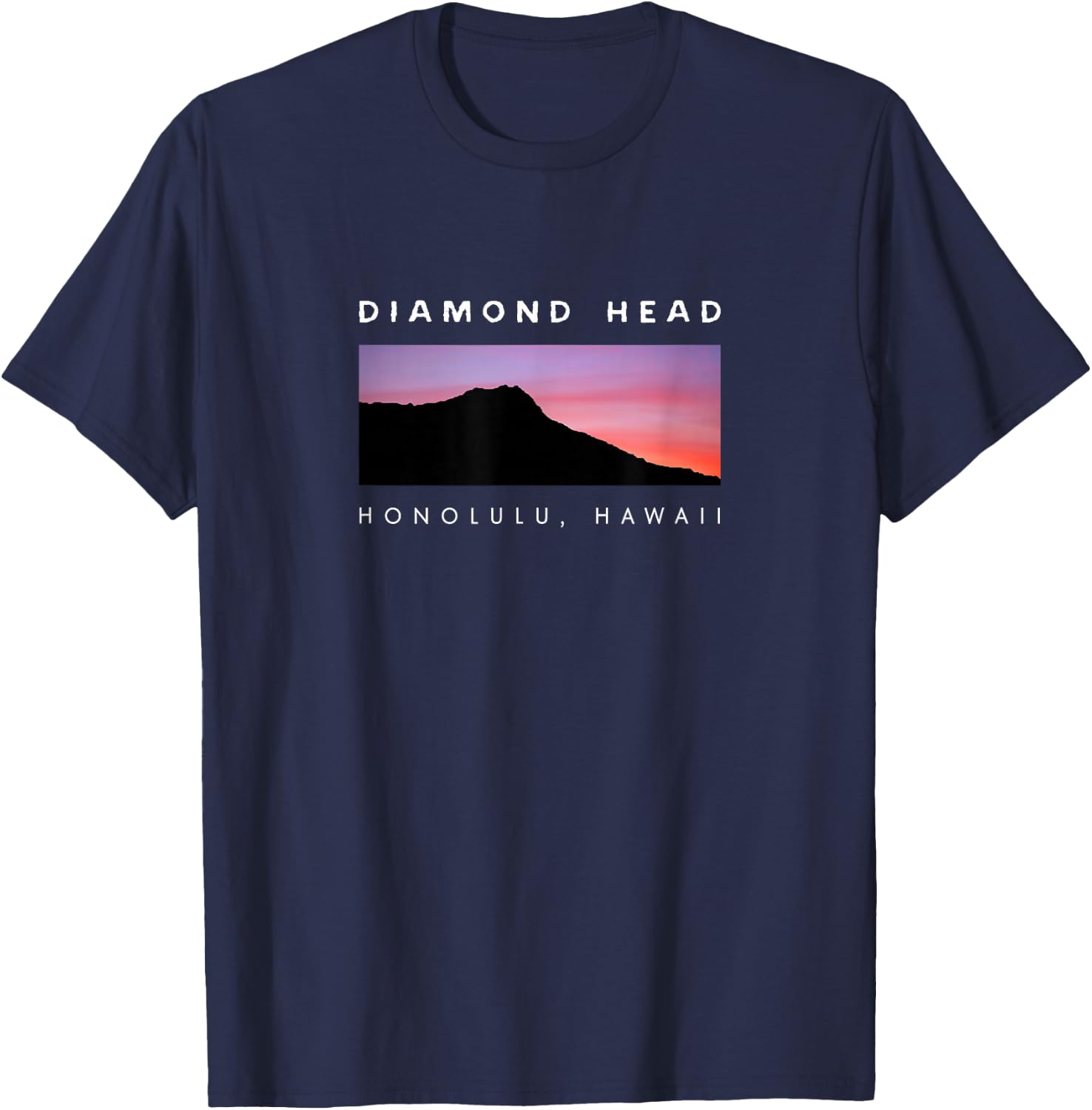 Hawaii T Shirt Diamond Head Sunset XO4U Original T-Shirt - T-Shirt | Navy