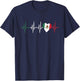 Mexico Heart Pulse Line ECG Heart Rate Women T-Shirt - T-Shirt | Navy