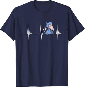 Shoebill Bird Heartbeat EKG Pulse Mayan Bird African Bird T-Shirt - T-Shirt | Navy