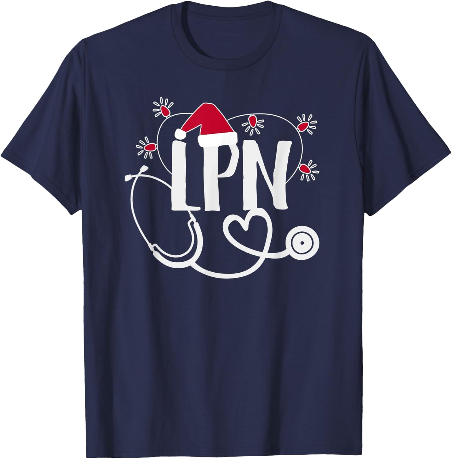 Cute Christmas Nurse - LPN Christmas T-Shirt - T-Shirt | Navy