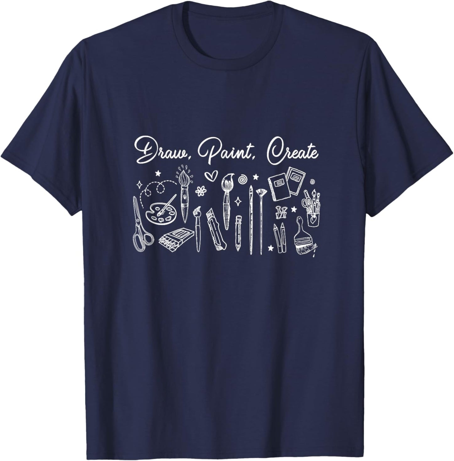 Drawing Painting Creating Proud Art Teacher Artist Painter Women T-Shirt - T-Shirt | Navy