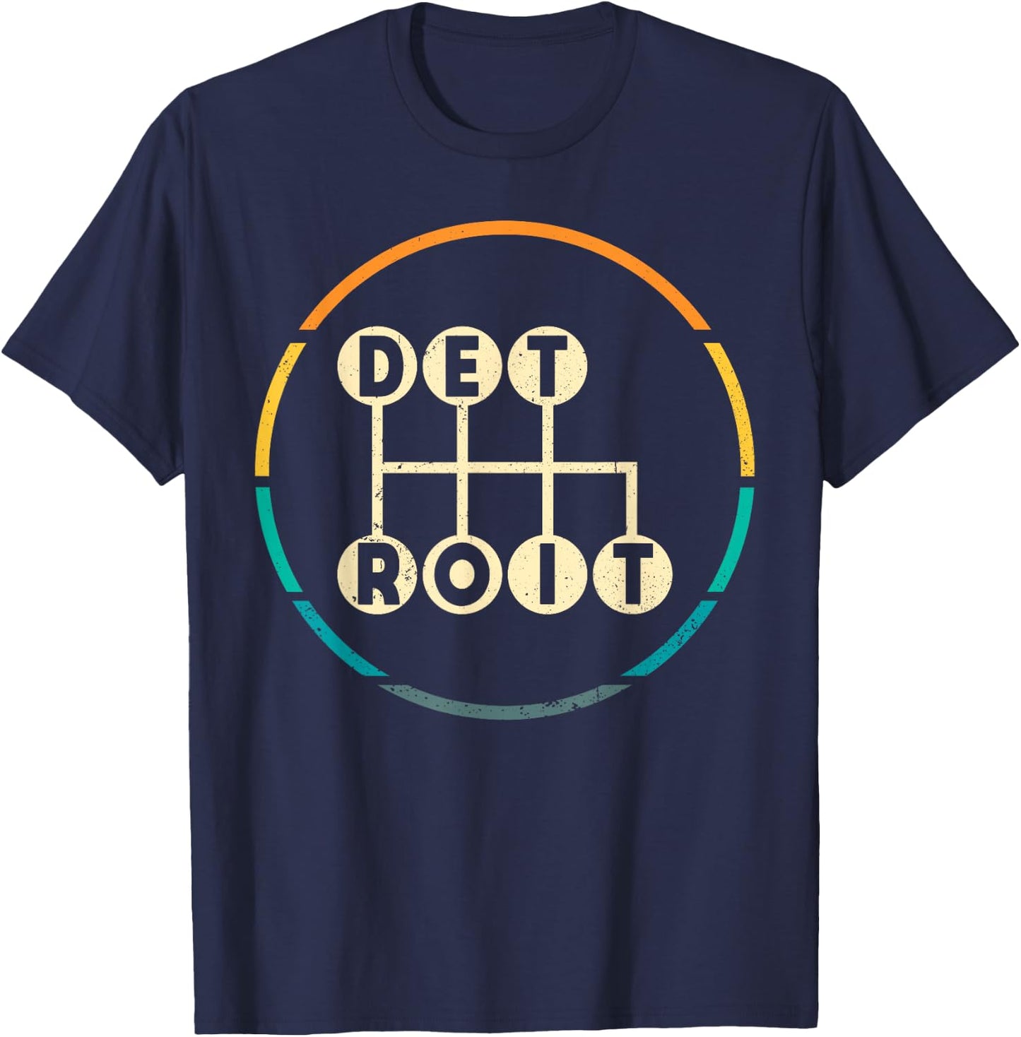 Detroit Stick Shift, Detroit The Motor City, Motorsport T-Shirt - T-Shirt | Navy