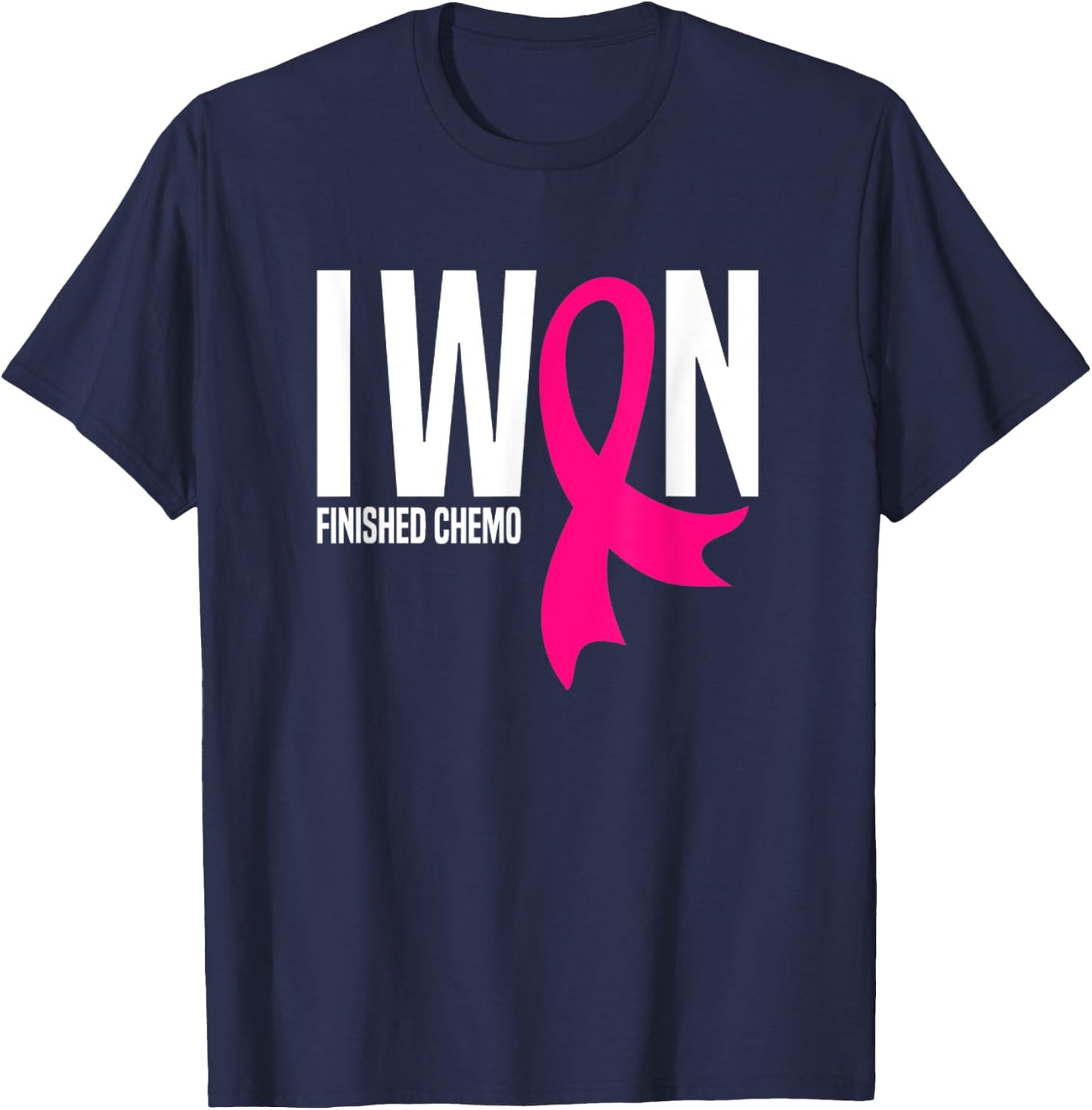 I Won Finished Chemo Breast Cancer Survivor T-Shirt - T-Shirt | Navy