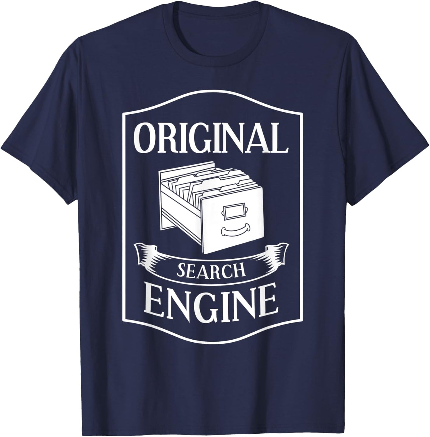 Card Catalog Library Librarian T-Shirt - T-Shirt | Navy