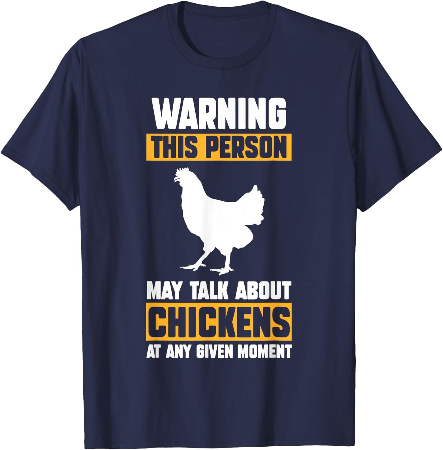 Chicken Farmer Gifts Kids -Adults Chicken Themed Black Small Short Sleeve Modern Chicken Design Lightweight T-Shirt - T-Shirt | Navy