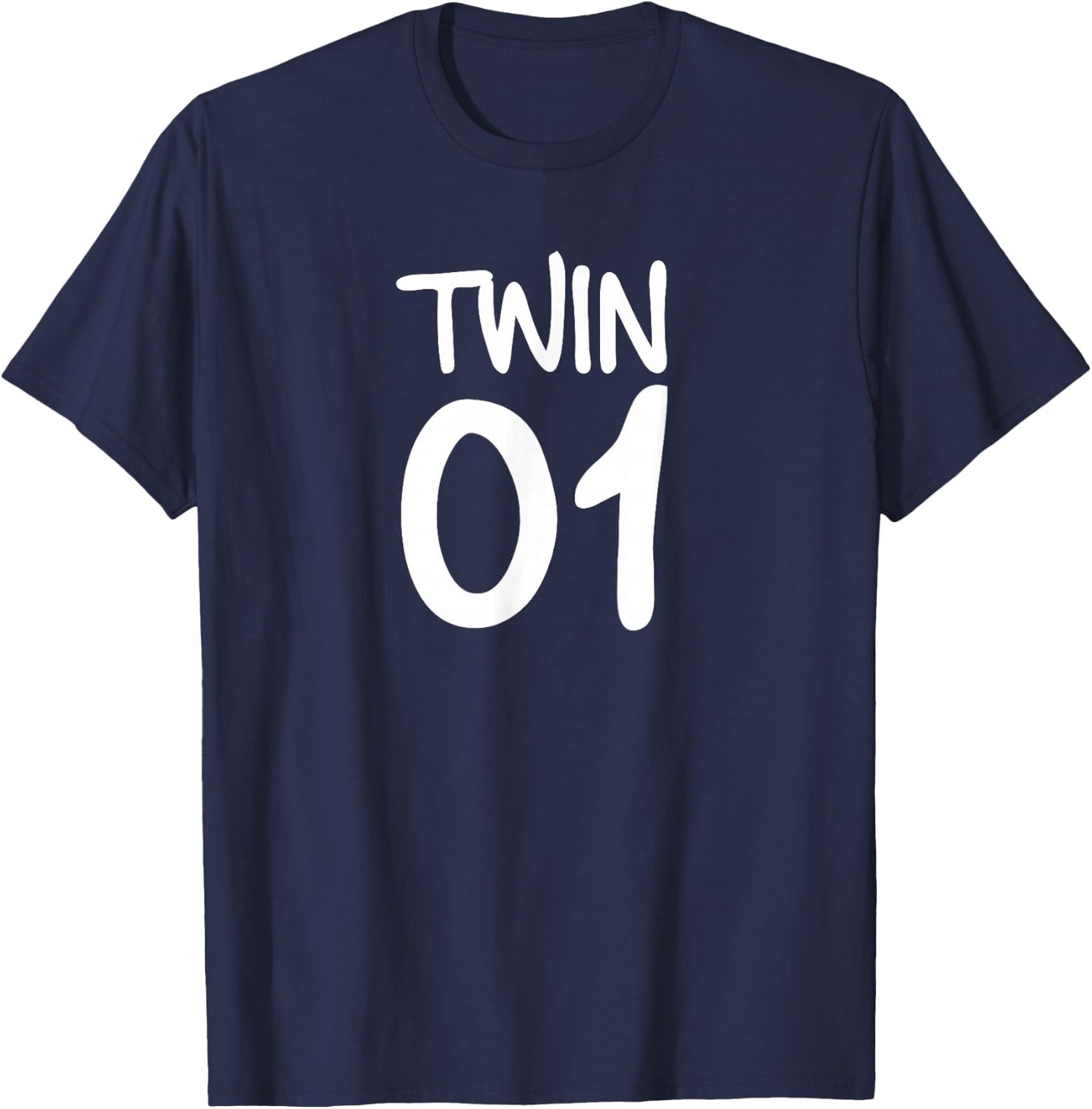 TWIN 1 and TWIN 2 shirts matching twin shirts adults & kids T-Shirt - T-Shirt | Navy