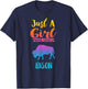 Just A Girl Who Loves Bison Shirt Bison Lovers Gifts T-Shirt - T-Shirt | Navy