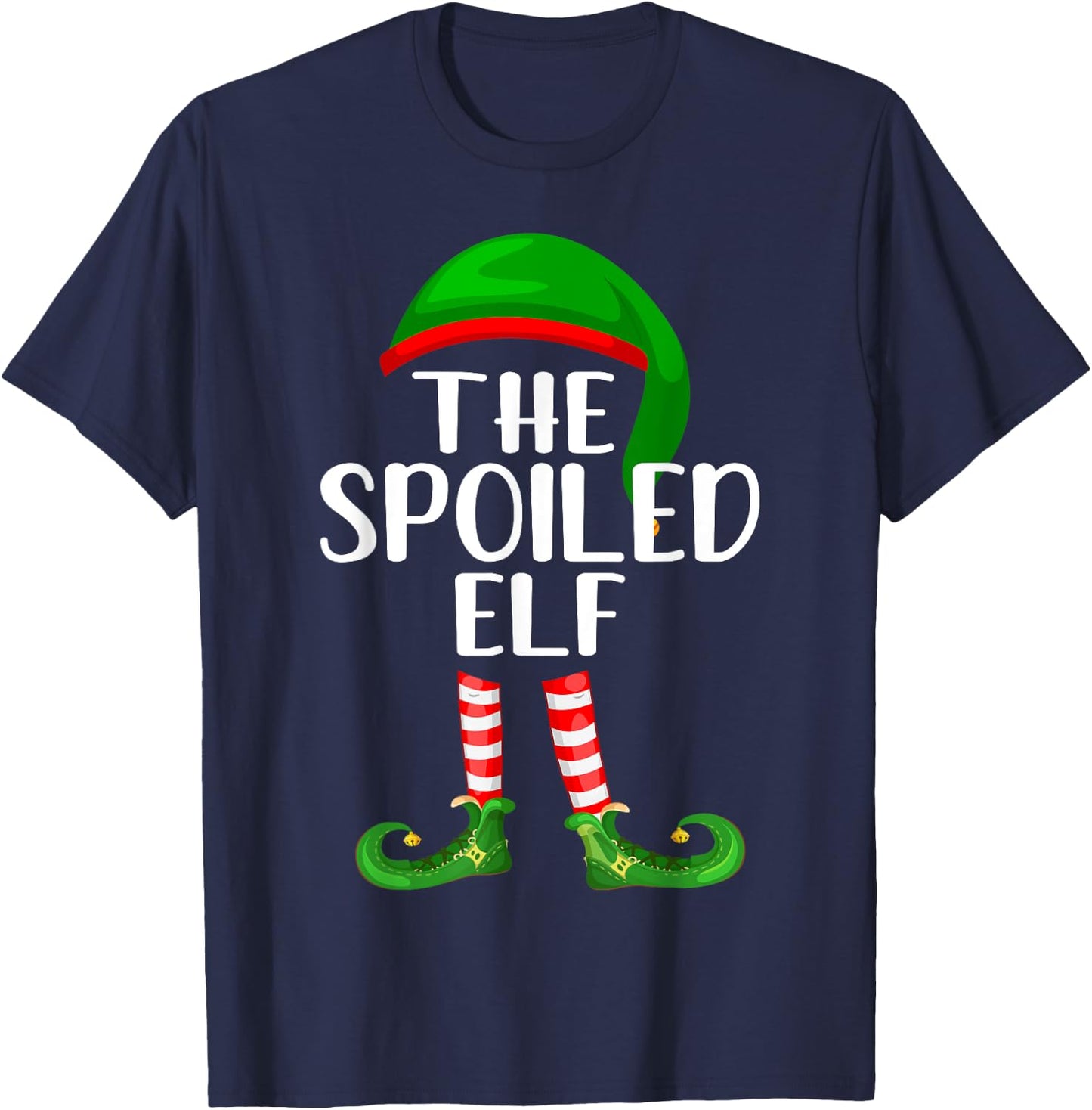 Matching Family Group Christmas The Spoiled Elf T-Shirt - T-Shirt | Navy