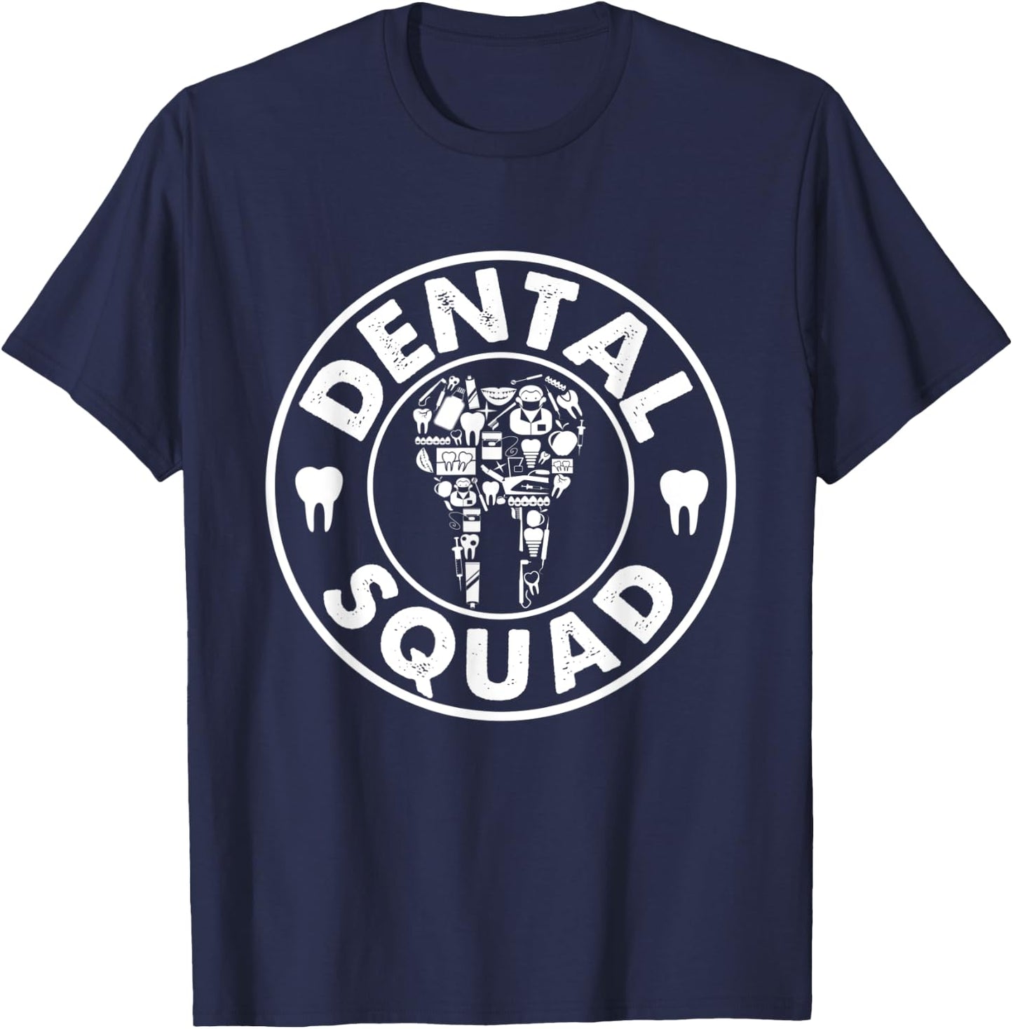 Vintage Dental Squad Costume Artwork Men Women Dentist T-Shirt - T-Shirt | Navy