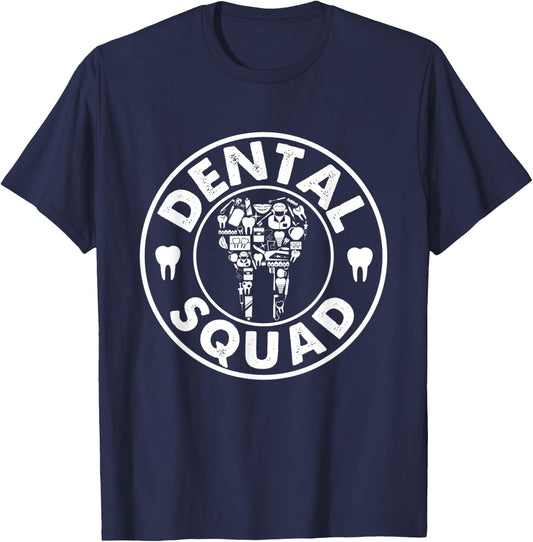 Vintage Dental Squad Costume Artwork Men Women Dentist T-Shirt - T-Shirt | Navy