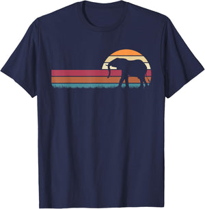 Vintage Retro Elephant T-Shirt - T-Shirt | Navy