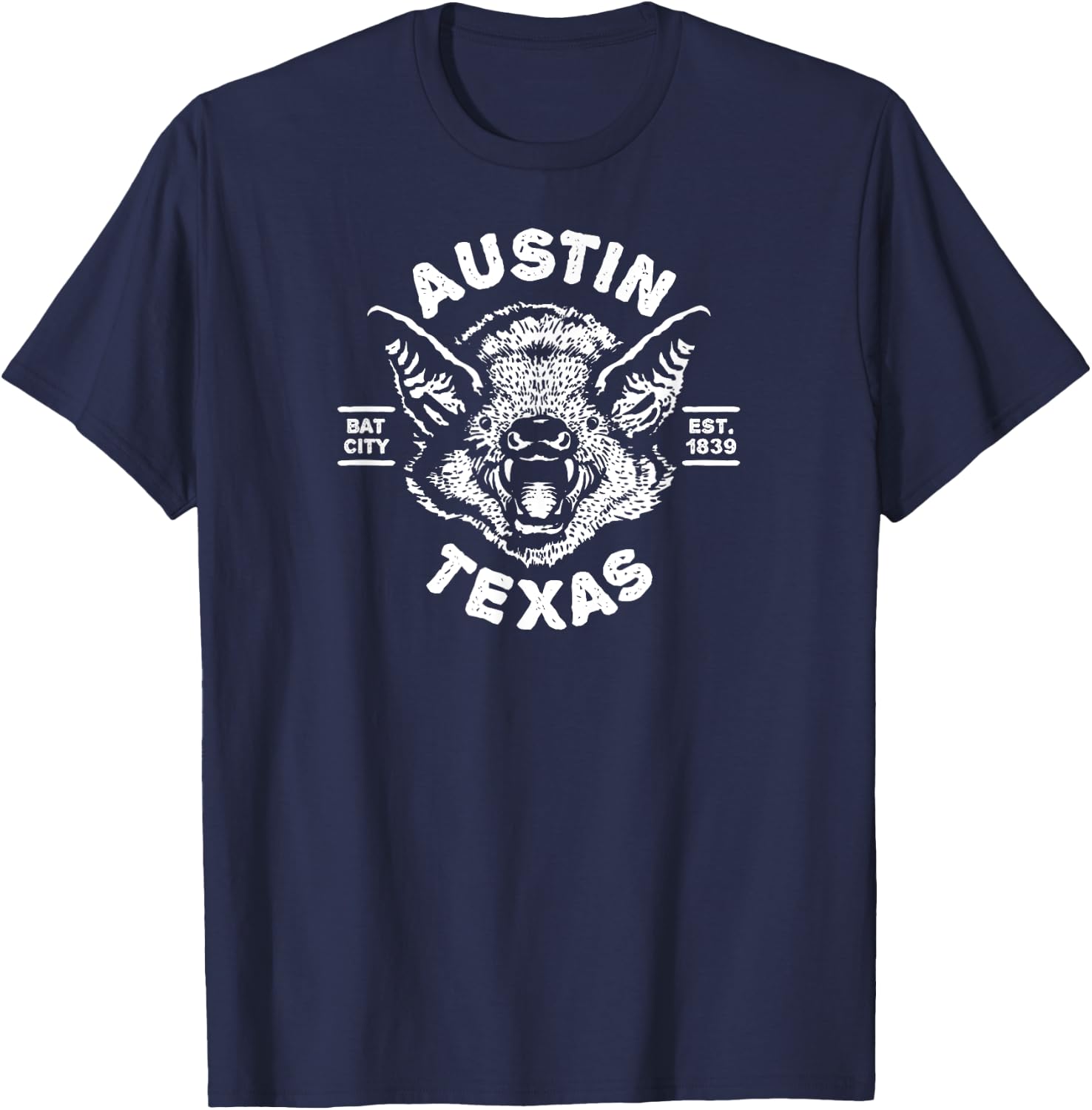 AUSTIN BAT - Bat City Texas TX / Est Established 1839 Design T-Shirt - T-Shirt | Navy