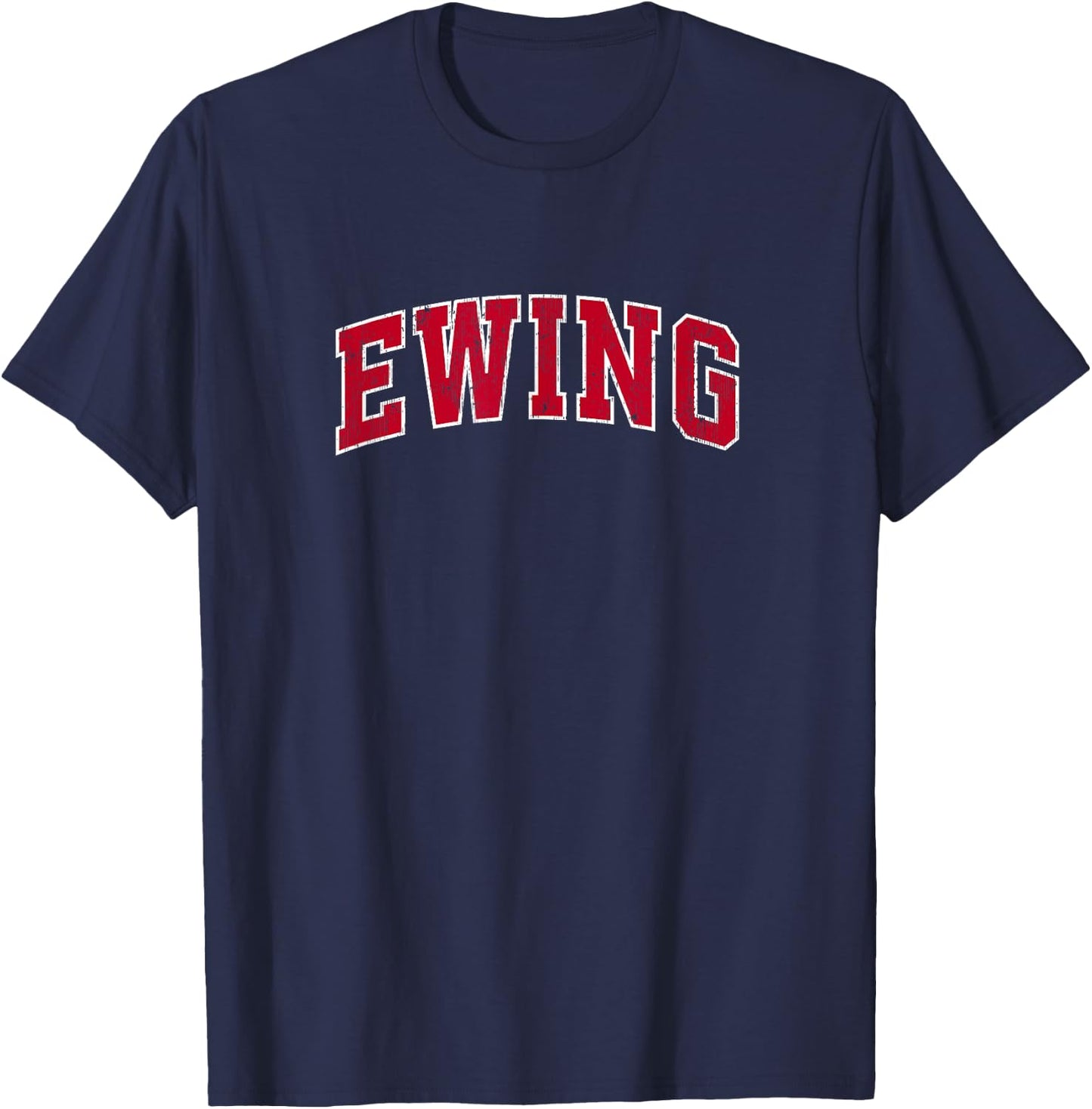 Ewing New Jersey NJ Vintage Sports Design Red Design T-Shirt - T-Shirt | Navy