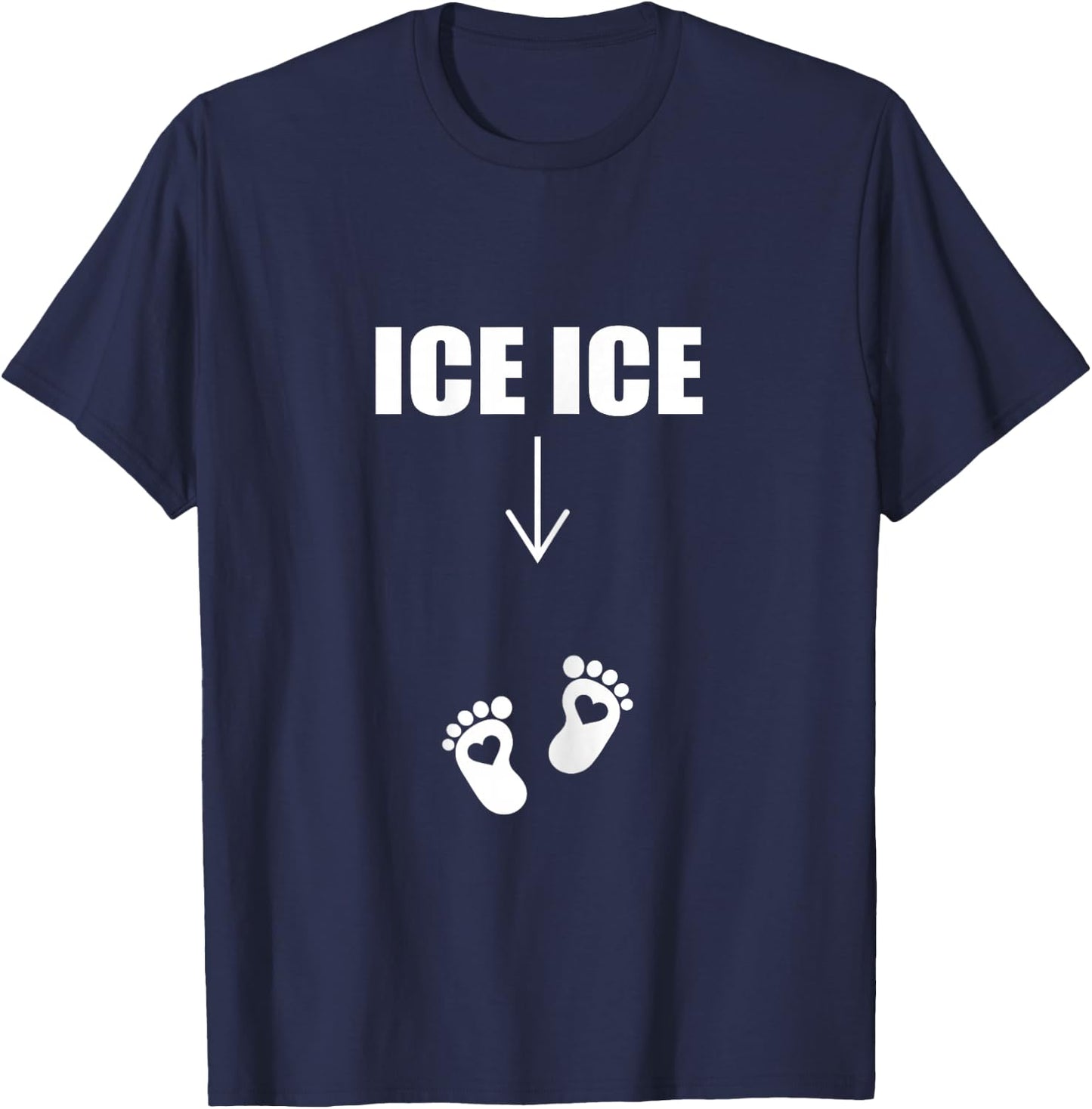 Ice Ice Baby Pregnancy Mom to be Announcement Shirt Funny T-Shirt - T-Shirt | Navy