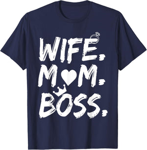 for Wife Mom Boss Funny Mother's Day T-Shirt - T-Shirt | Navy