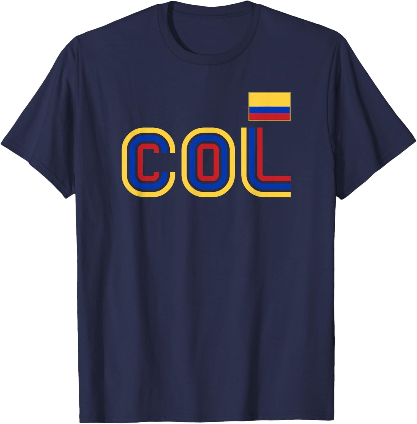 Colombia Flag Retro International Country Colombian Pride T-Shirt - T-Shirt | Navy