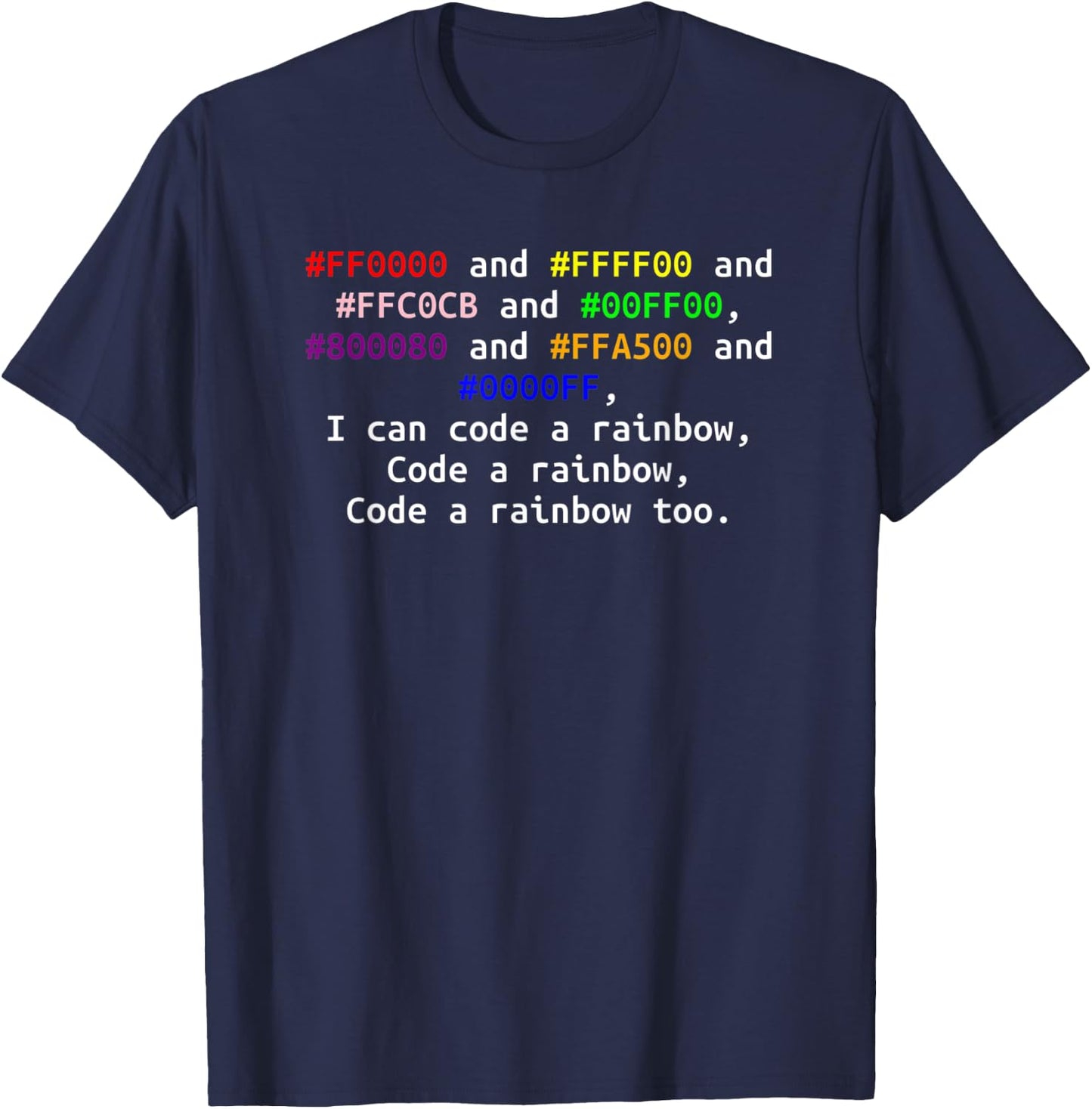 Funny computer Hexadecimal coding colors musical pun design T-Shirt - T-Shirt | Navy