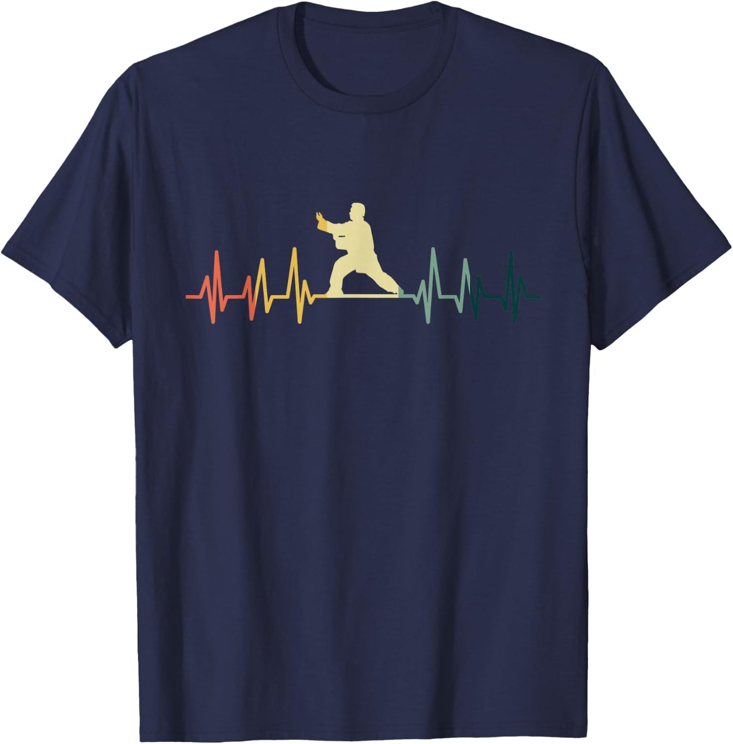 Heartbeat Tai Chi Qi Gong Meditation Martial Arts T-Shirt - T-Shirt | Navy