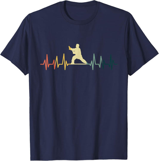 Heartbeat Tai Chi Qi Gong Meditation Martial Arts T-Shirt - T-Shirt | Navy