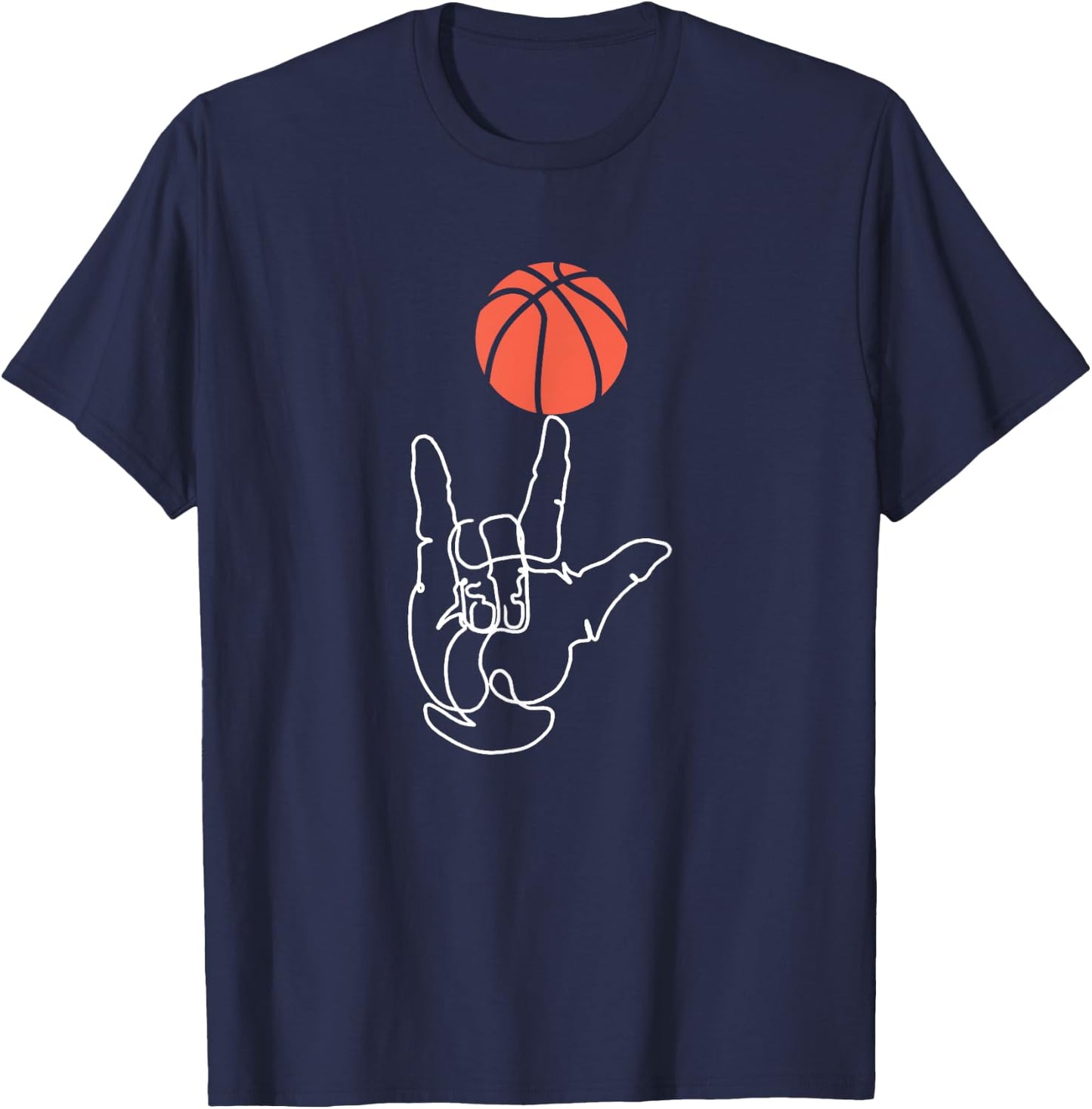 American Sign Language ASL Basketball T-Shirt - T-Shirt | Navy