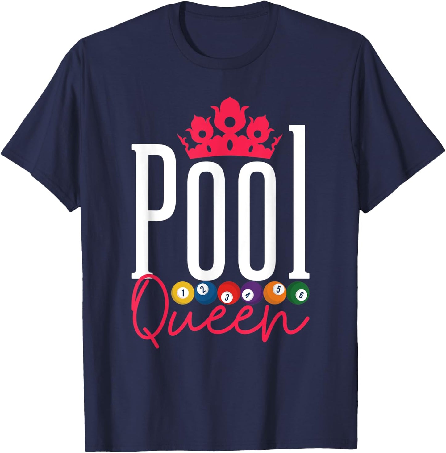Pool Queen Pool Billiard Snooker Player T-Shirt - T-Shirt | Navy