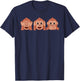 three monkeys Emoticon see hear speak no Evil Emoticon T-Shirt - T-Shirt | Navy
