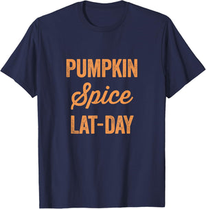 Pumpkin Spice Lat-Day T-Shirt - T-Shirt | Navy
