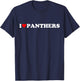 I heart Panthers I love Panthers red heart Panther lover T-Shirt - T-Shirt | Navy