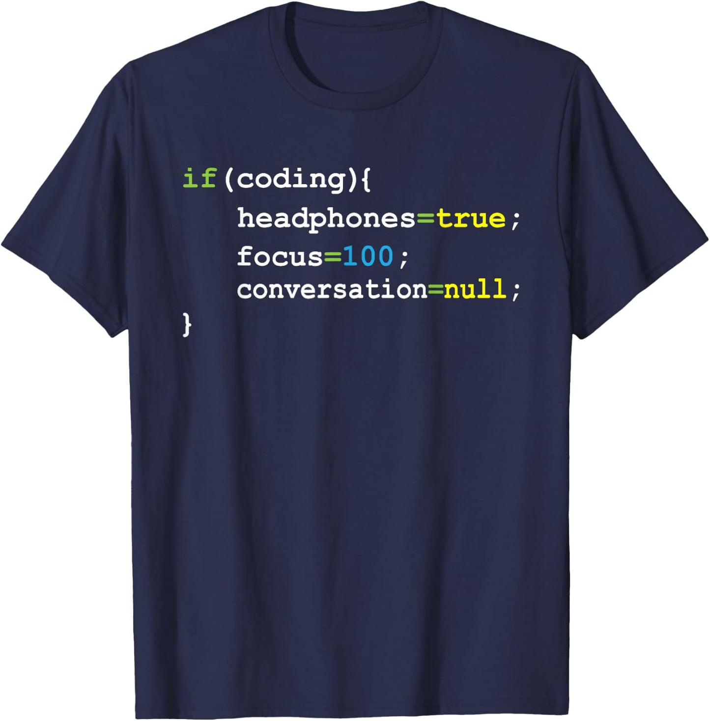 Headphones Focus - Computer Science Programmer Coding Coder T-Shirt - T-Shirt | Navy