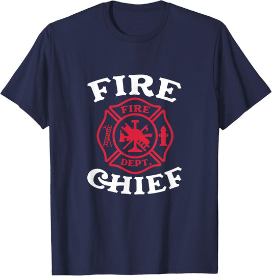 Fire Chief Fire Dept Firefighter Fireman Firefighting T-Shirt - T-Shirt | Navy