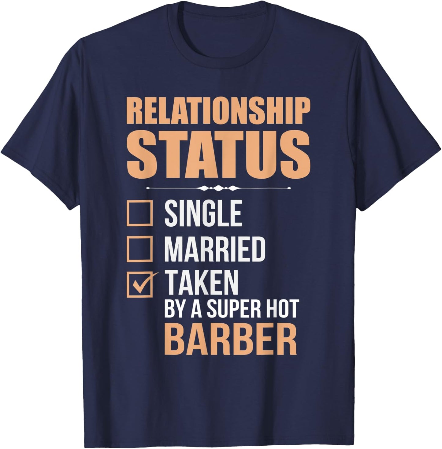 Funny Wife Barber Haircut Girlfriend Boyfriend Husband T-Shirt - T-Shirt | Navy