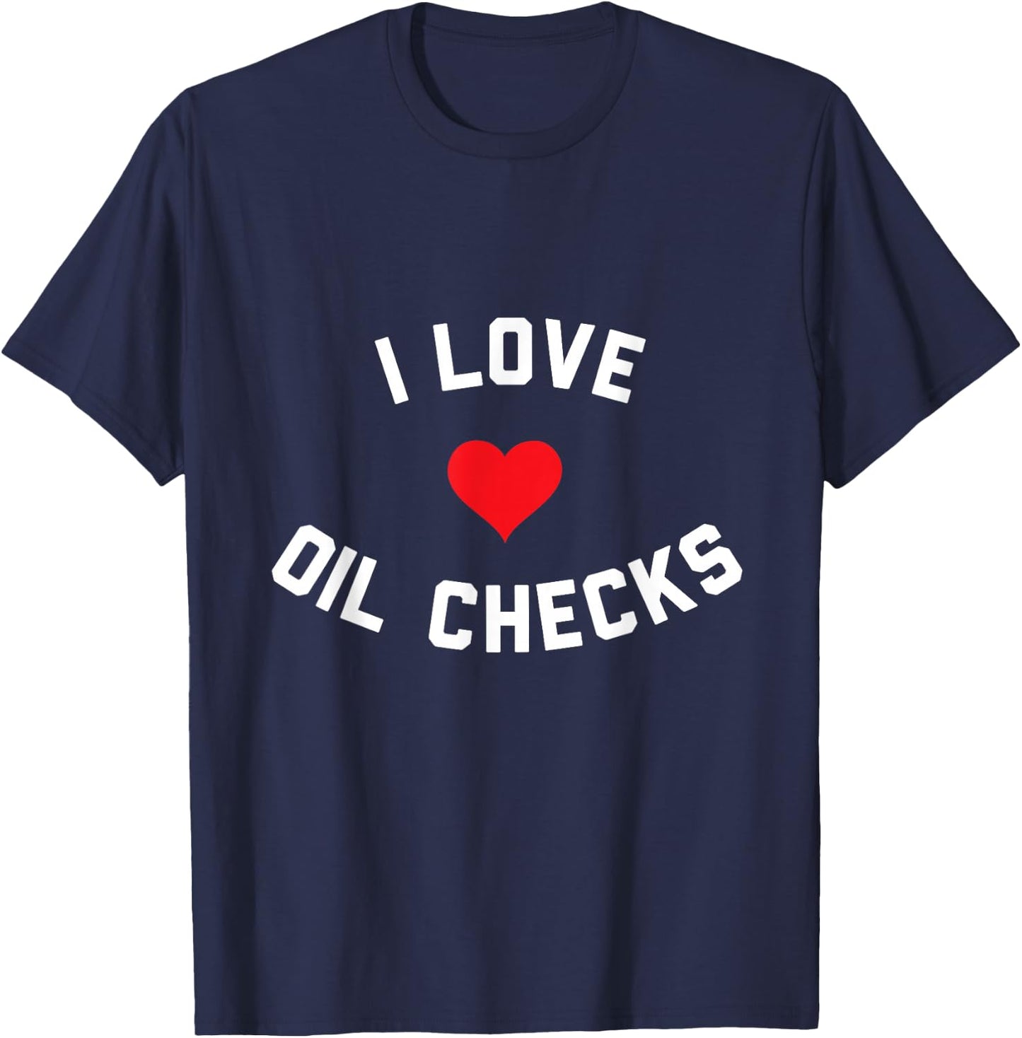 I Love Oil Checks T-Shirt - T-Shirt | Navy