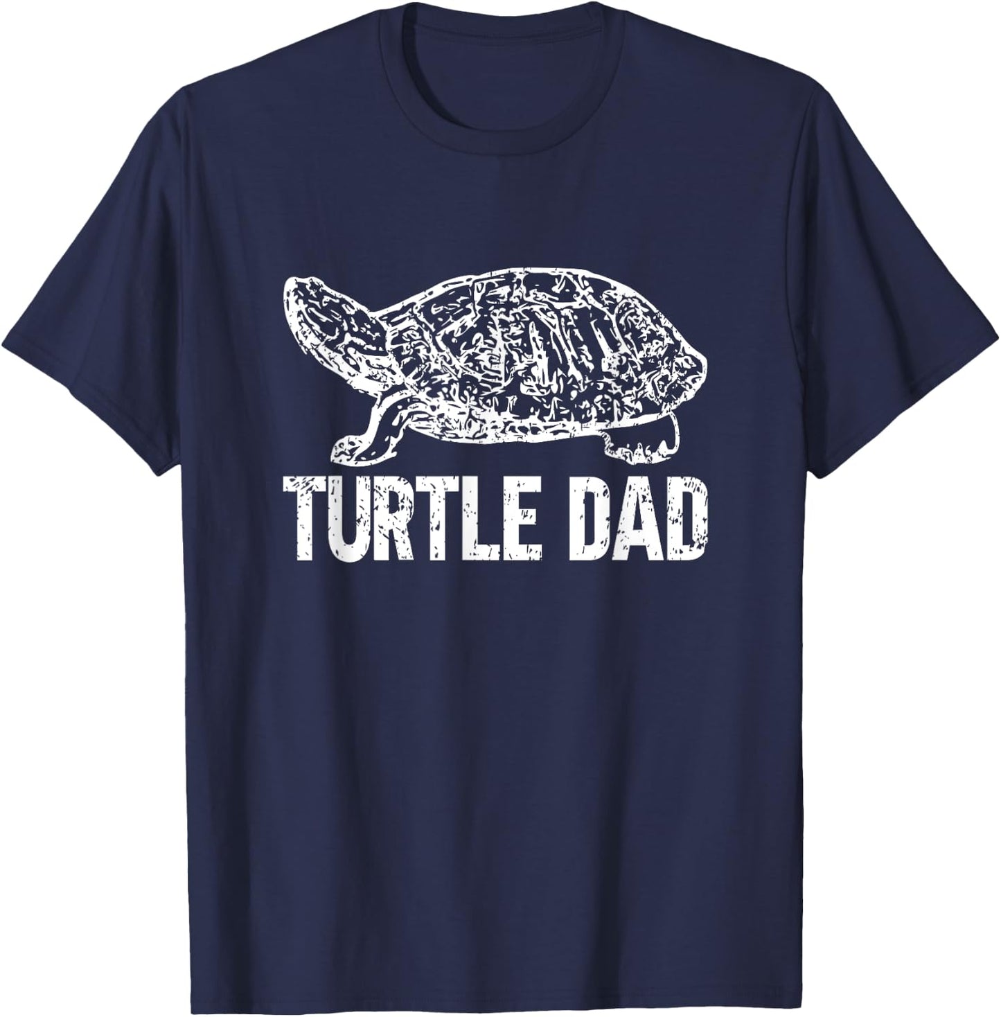 Retro Turtle Dad Turtle Daddy Tortoise Lover Father's Day T-Shirt - T-Shirt | Navy