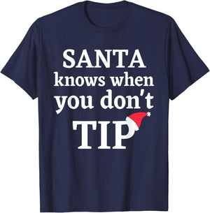 Funny Bartender Waitress Christmas Holiday Santa Gift 2024 T-Shirt - T-Shirt | Navy