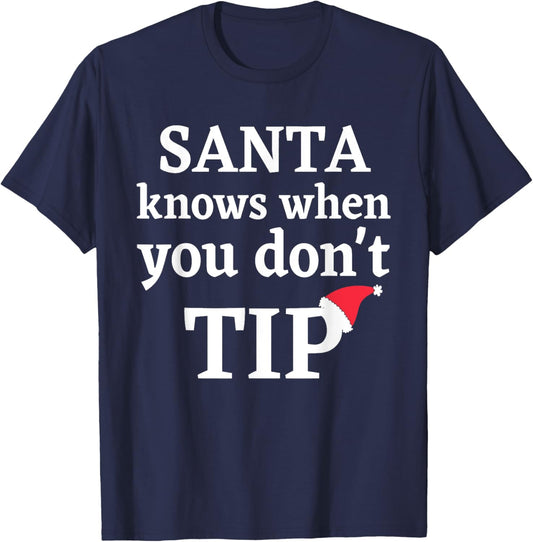 Funny Bartender Waitress Christmas Holiday Santa Gift 2024 T-Shirt - T-Shirt | Navy