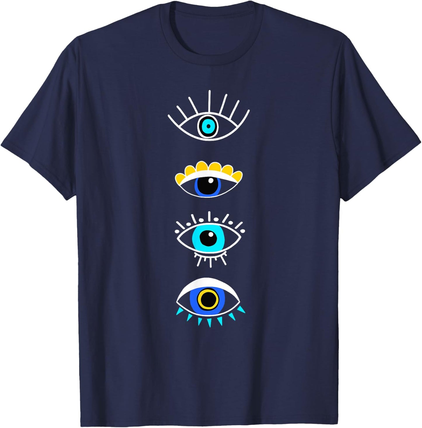 Evil Eye Curse Protection Seeing Eyes Nazar Mati Evil Eye T-Shirt - T-Shirt | Navy