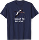 Bird Nerd Wear Ivory Calculated Woodpecker I Want To Believe T-Shirt - T-Shirt | Navy
