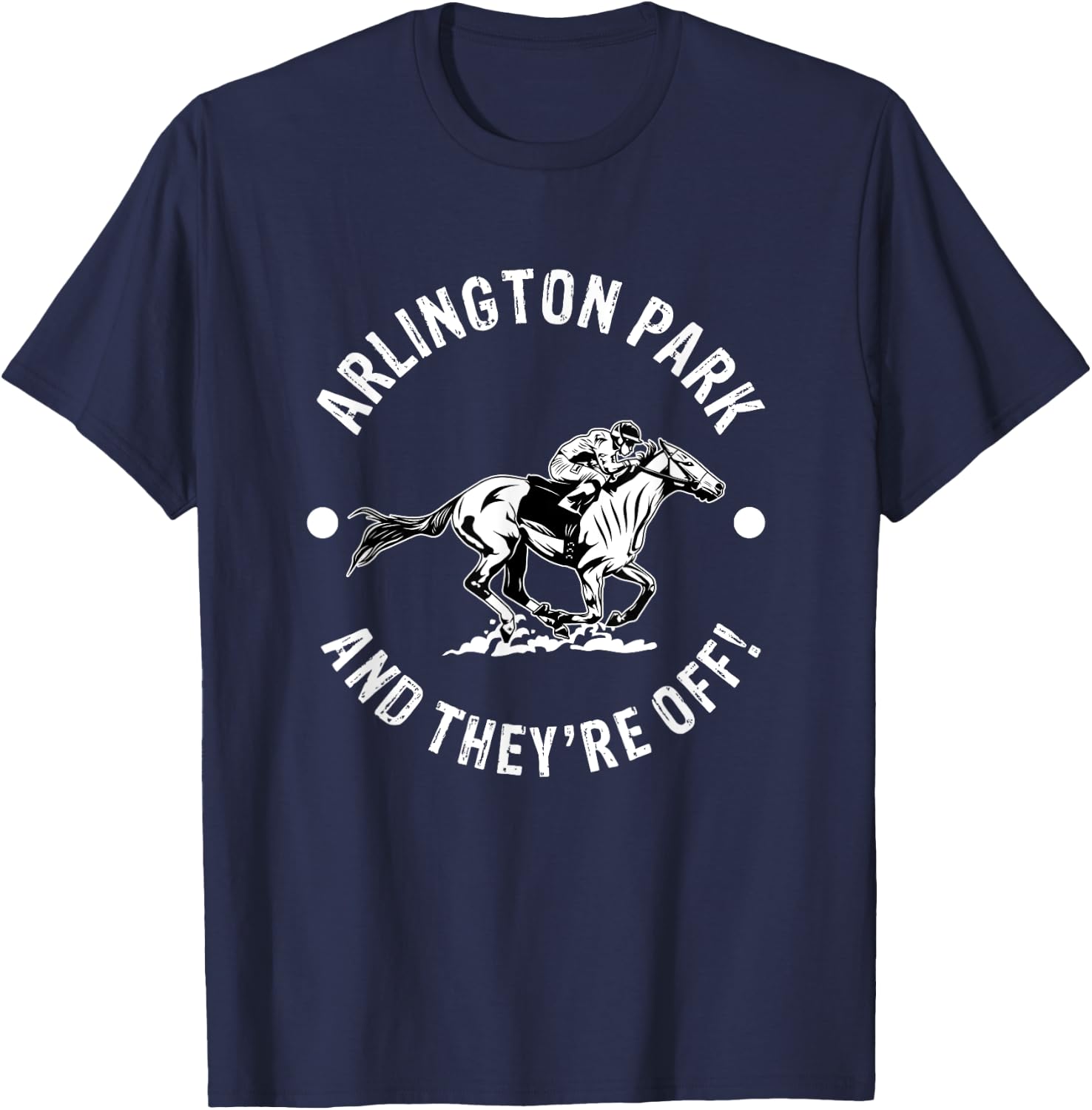 Arlington Park Racetrack Horse Racing Equestrian IL Derby T-Shirt - T-Shirt | Navy
