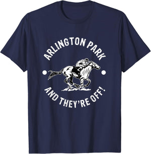 Arlington Park Racetrack Horse Racing Equestrian IL Derby T-Shirt - T-Shirt | Navy