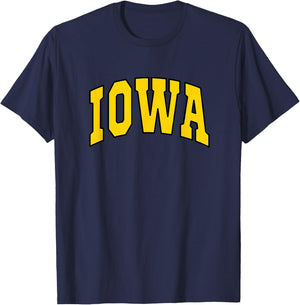 Iowa - Throwback Design - Classic T-Shirt - T-Shirt | Navy