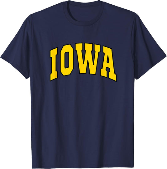 Iowa - Throwback Design - Classic T-Shirt - T-Shirt | Navy