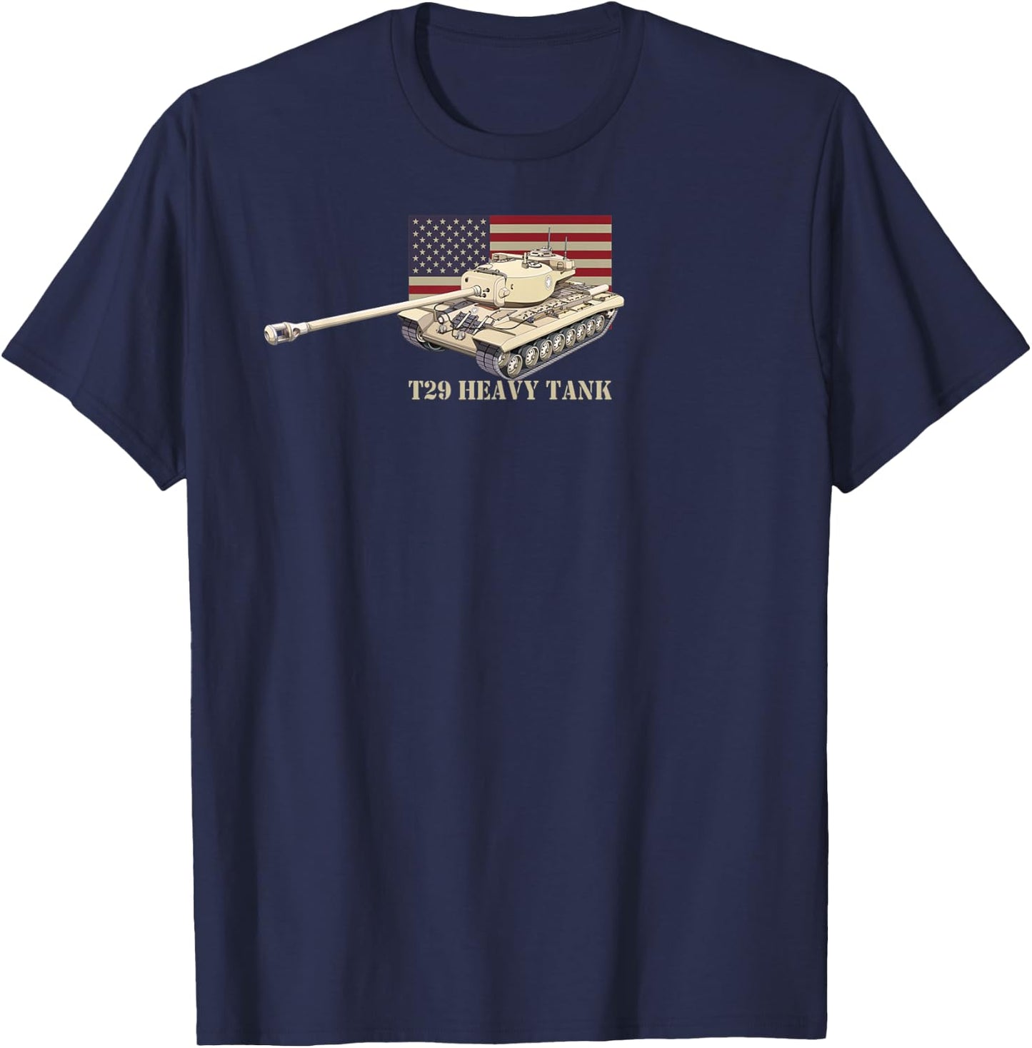 T29 Heavy Tank Diagram American Flag Women Kids Men T-Shirt - T-Shirt | Navy