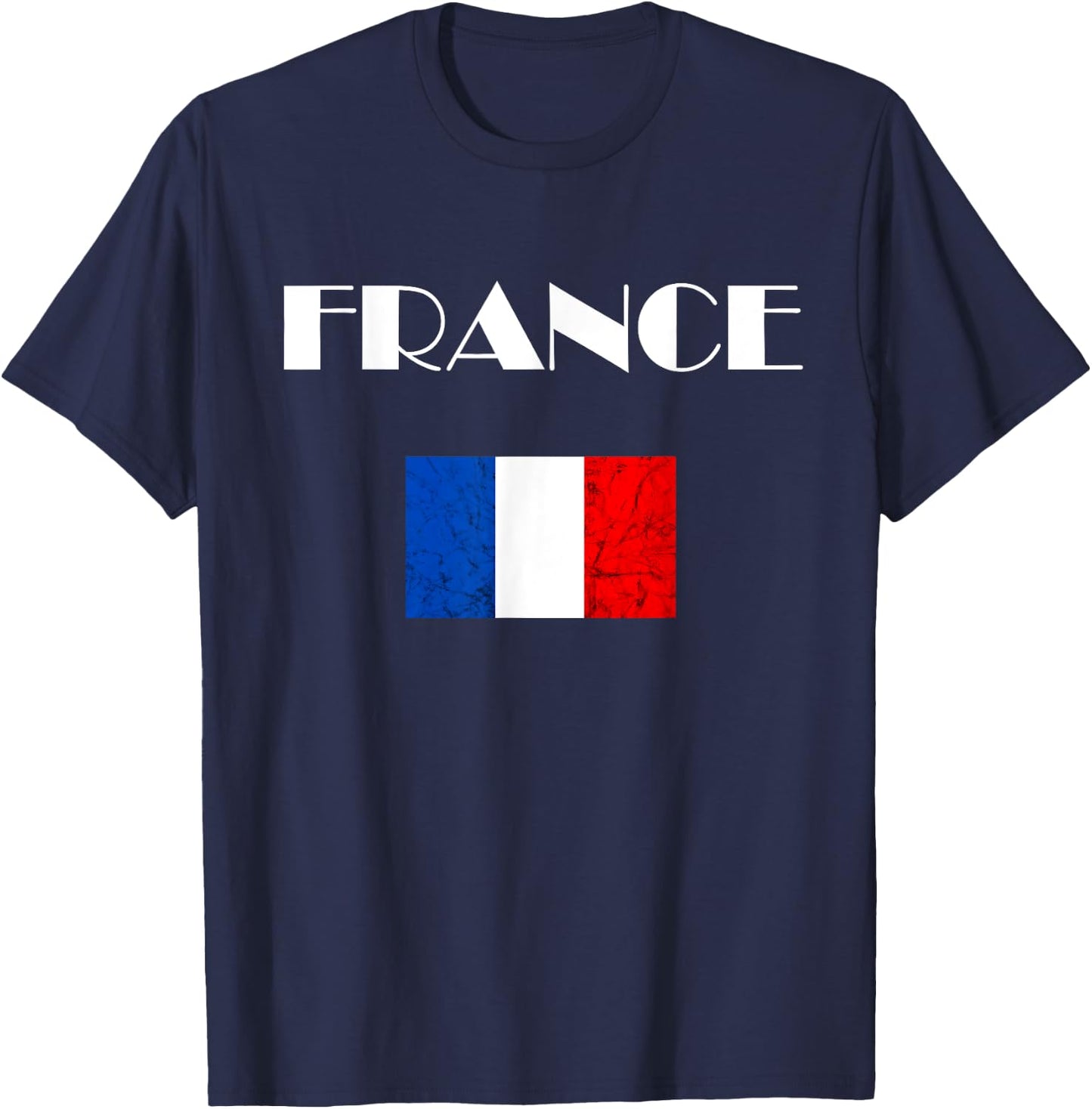 France Flag French Roots French Pride Vintage French Flag T-Shirt - T-Shirt | Navy
