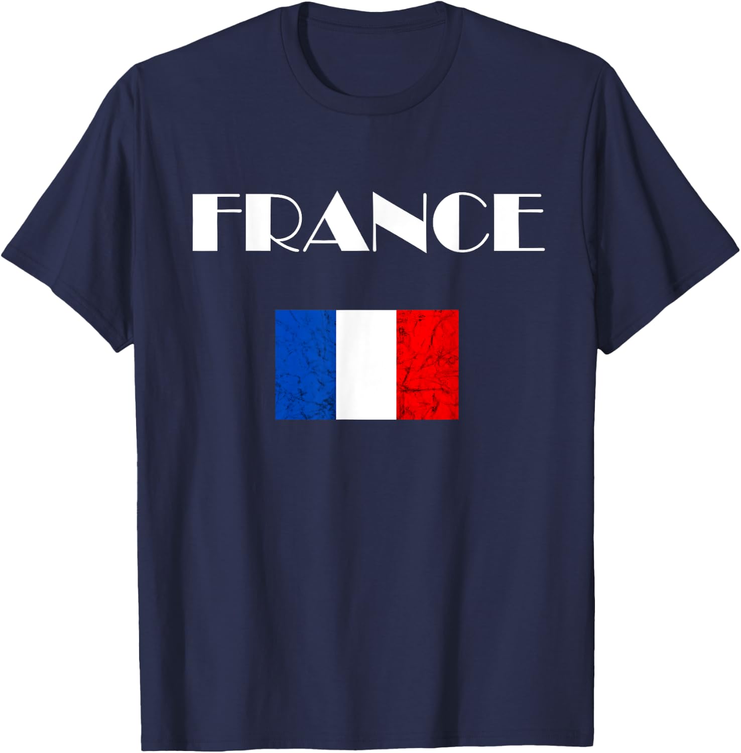 France Flag French Roots French Pride Vintage French Flag T-Shirt - T-Shirt | Navy