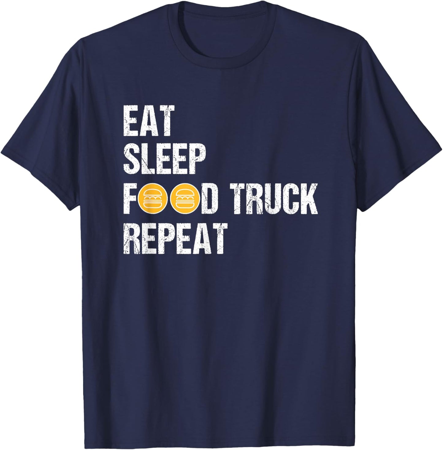Food Truck Shirt Funny Eat Sleep Food Truck Lover T-Shirt - T-Shirt | Navy