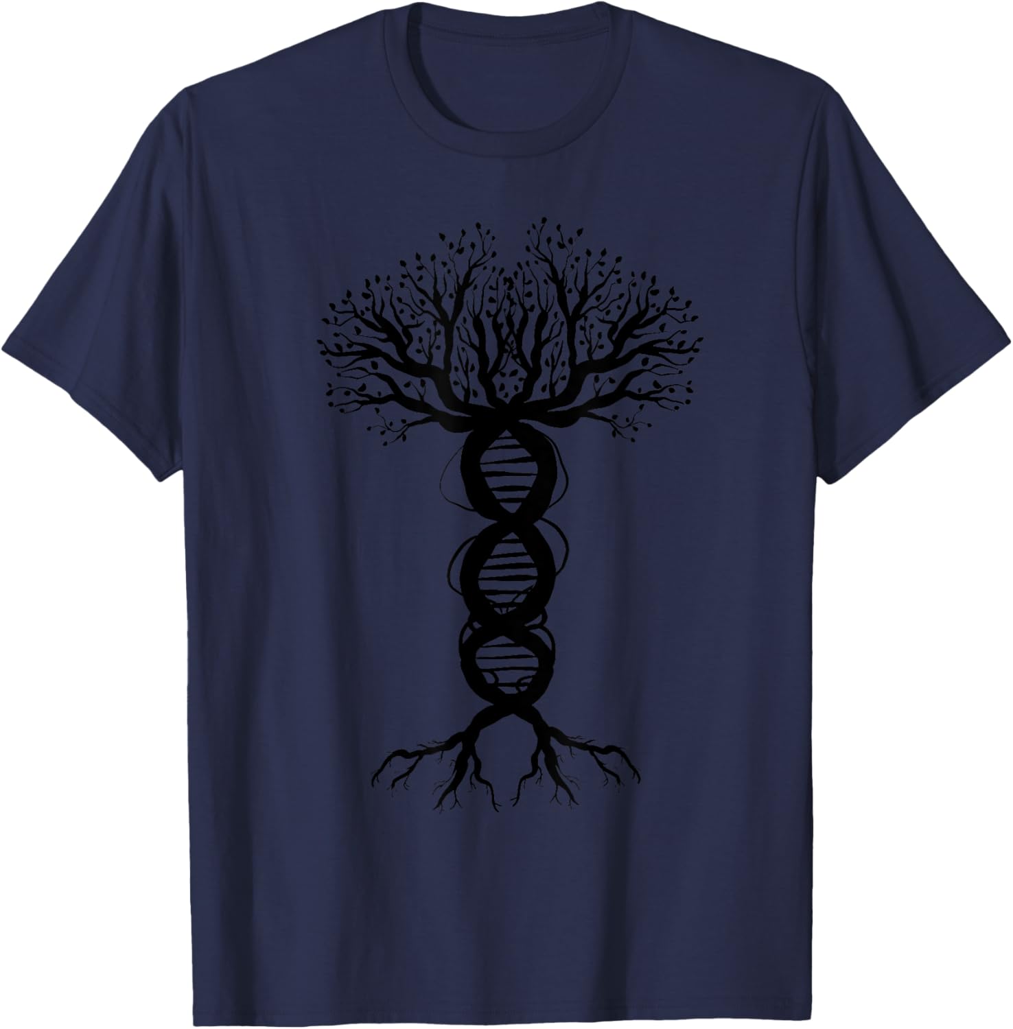 Cool DNA Tree | Funny Plant Genealogy Student Lover Gift T-Shirt - T-Shirt | Navy