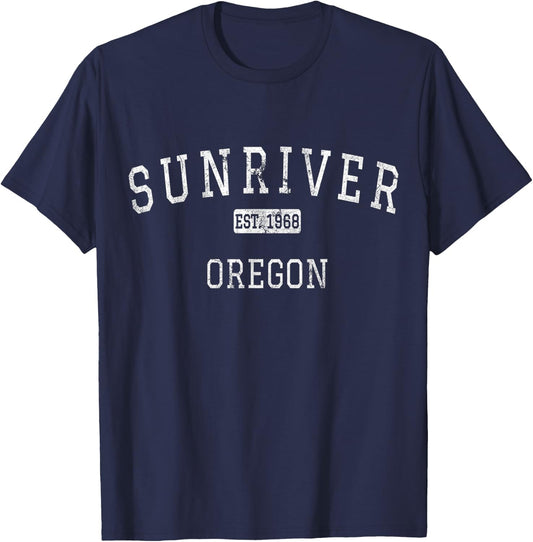 Sunriver Oregon OR Vintage T-Shirt - T-Shirt | Navy