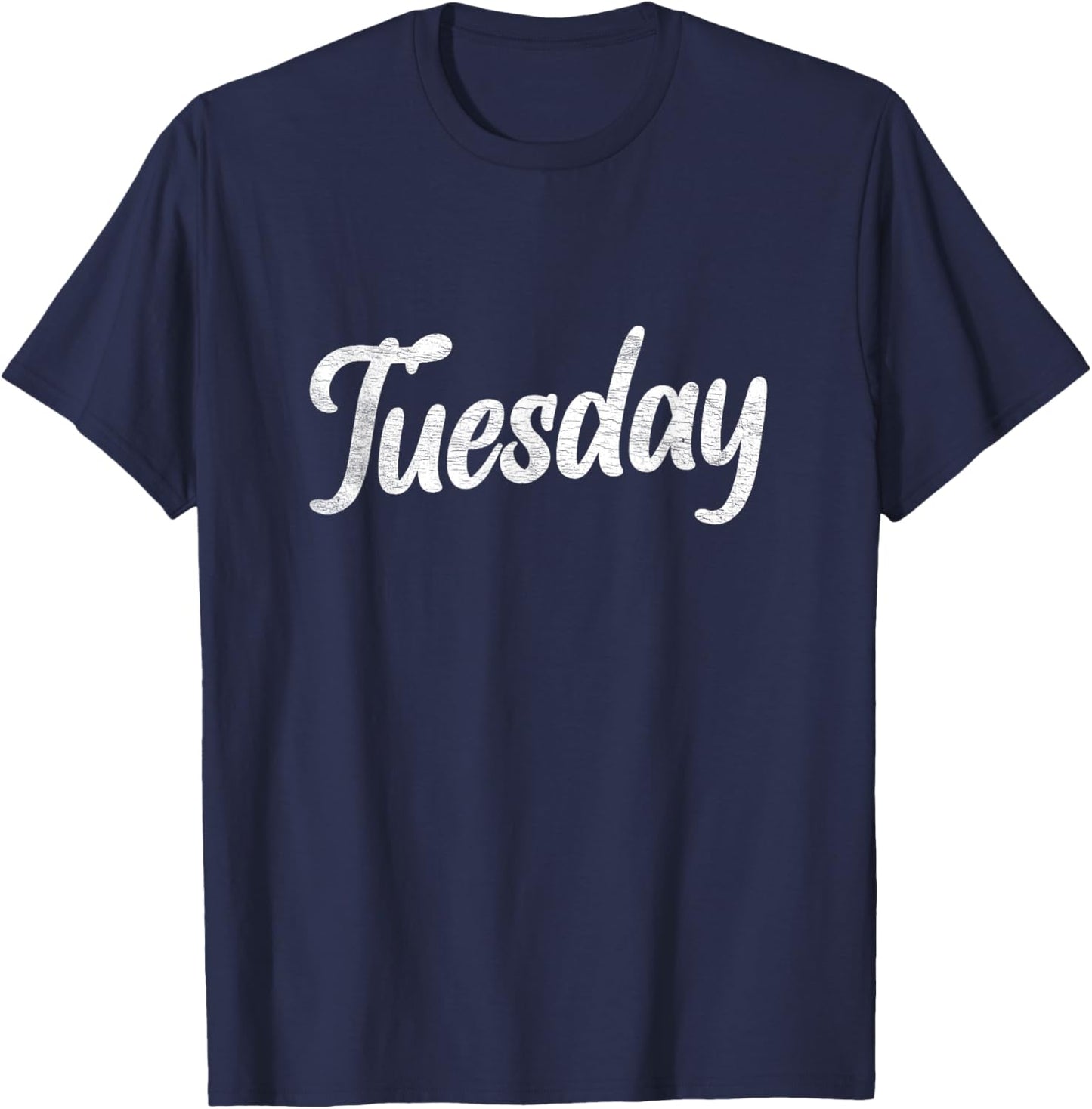 Tuesday Distressed Retro Fun Days of the Week Weekday T-Shirt - T-Shirt | Navy