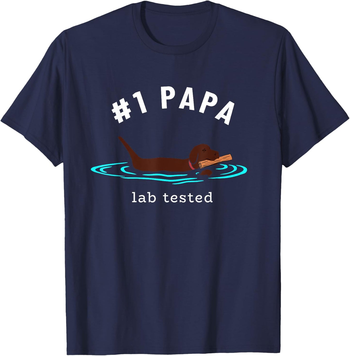 Lab Grandpa Chocolate Labrador Retriever Dog #1 Papa Men T-Shirt - T-Shirt | Navy