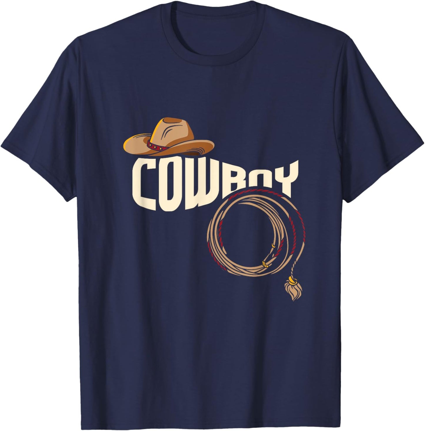 Cowboy Rodeo I Rodeo Riding Lovers I Cowboy T-Shirt - T-Shirt | Navy